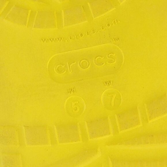 Crocs Mens 5 / Womens 7 Yellow Crush Rain Platform Boots 207946 - Picture 7 of 8